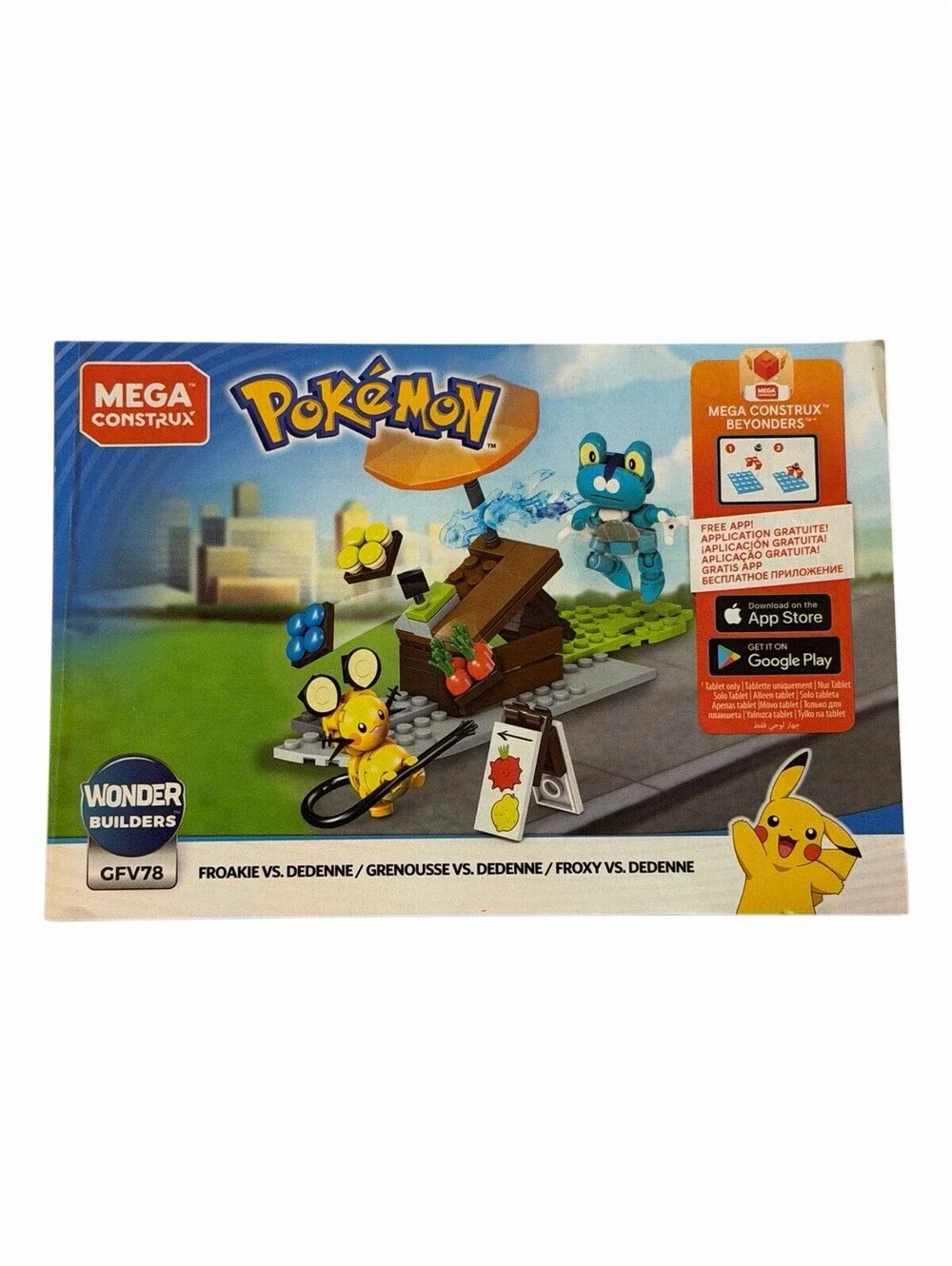 Mega Construx Pokemon Froakie vs Dedenne Building Set GFV78 Wonder Builders NEW